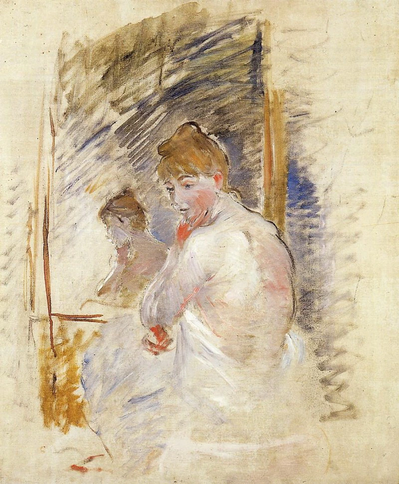 Nudo di schiena allo specchio